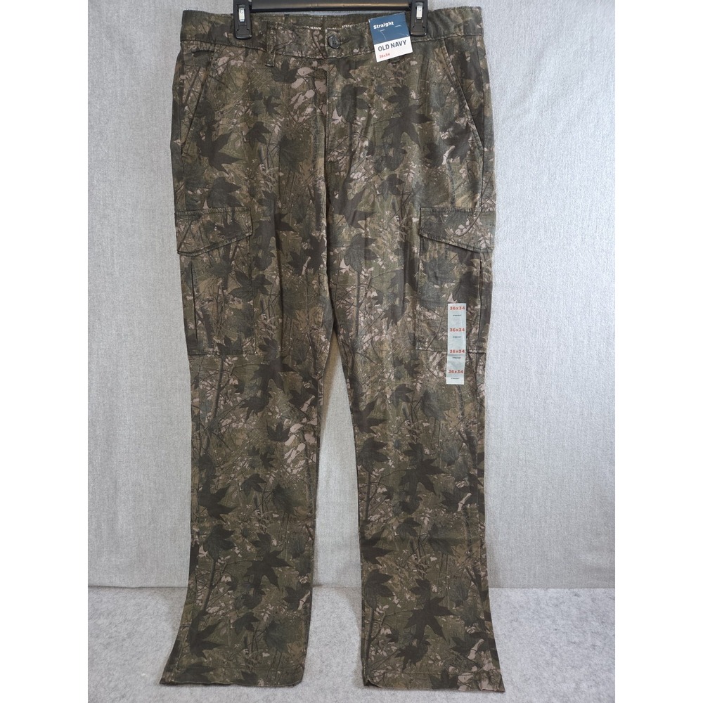 Old Navy Pants Mens 36x34 Camo Cargo Flex Workwear Hunting Straight Leg GORP NEW
